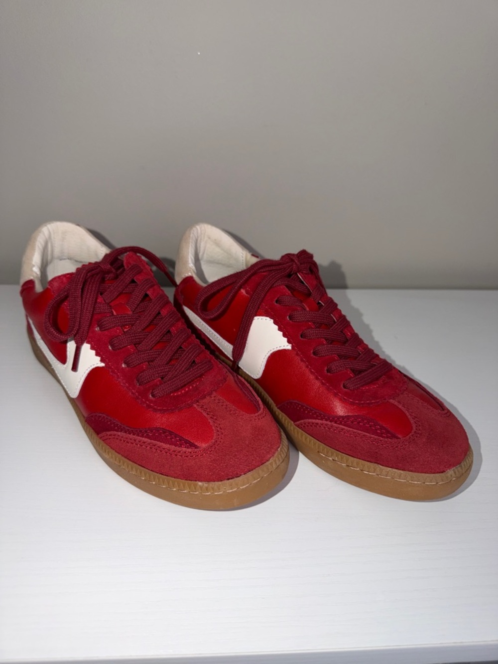 Dolce Vita Women's Red Athletic Sneakers with White Accent